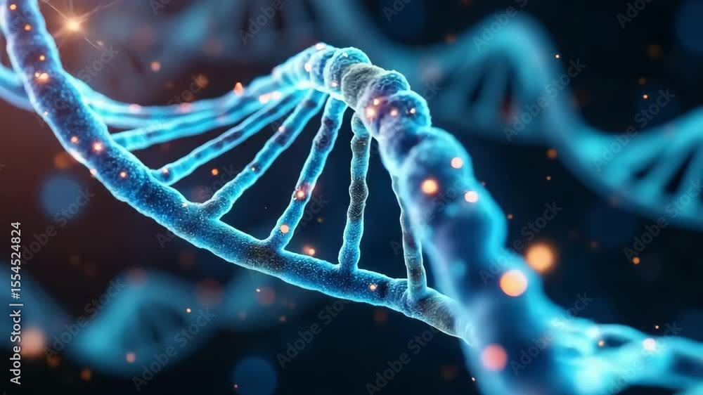 Poster exploring dna double helix structure glowing journey into genetic science and molecular biologys int