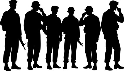  military, army, advance Soldiers Advancing Up Hill Silhouette vector bundle