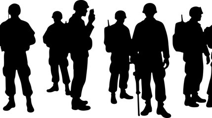  military, army, advance Soldiers Advancing Up Hill Silhouette vector bundle