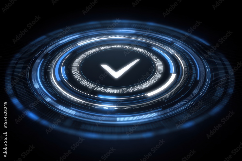 Aufkleber cutting-edge technological backdrop featuring a circular digital interface with blue and white accen
