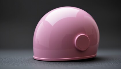 Fototapeta premium Glossy Pink Helmet on Dark Background