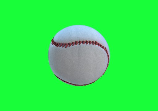 Realistic Baseball Spinning on Green Screen for Sports Compositing Projects
