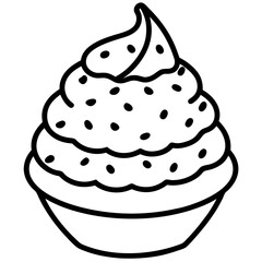 Mint Chocolate Chip line art vector