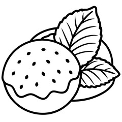 Mint Chocolate Chip line art vector