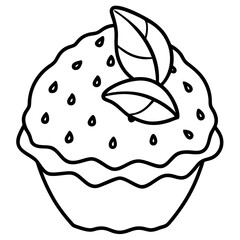 Mint Chocolate Chip line art vector