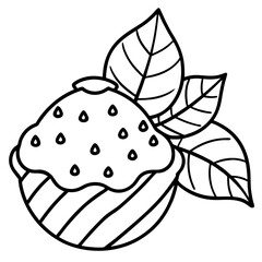 Mint Chocolate Chip line art vector