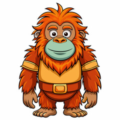 orangutan in a white background