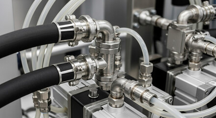 Industrial Precision Metal Piping System Fluid Dynamics Engineering