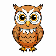 vector illustration of cartoon owl