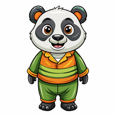 vector illustration of cartoon panda