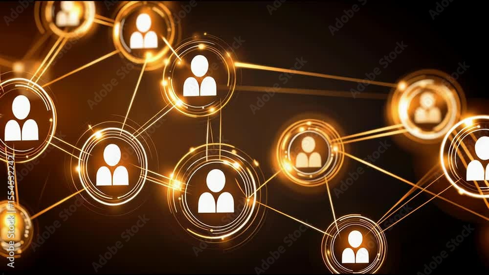 Poster network of people representing community connectivity and the impact of ai-powered network visibilit