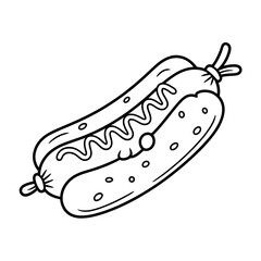 Corn dog illustration vector style coloring page