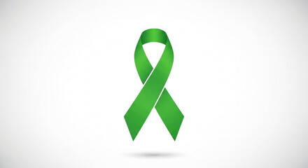 Green ribbon awareness symbol for lymphoma mental health and kidney cancer