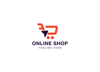 Online Shop Logo designs Template. Illustration vector graphic of shopping cart and shop bag combination logo design concept. Perfect for Ecommerce, sale, discount or store web element.