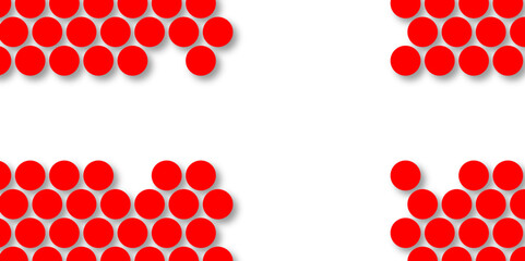 Red tiles wall. round marble textures, ball tiles. Top view pavement circle block red texture with seamless patterns floor background. Air Bubble wrap texture background. Textured Background.