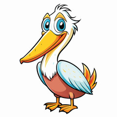 cartoon pelican with a smile