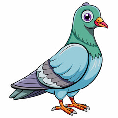 cartoon pigeon with a sign