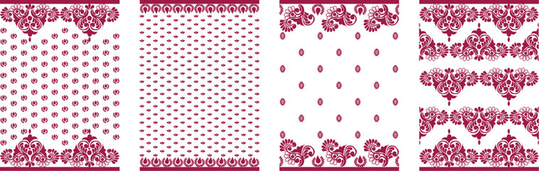 multiple saree design Pattern, saree Pattern, puja saree, with saree with red border