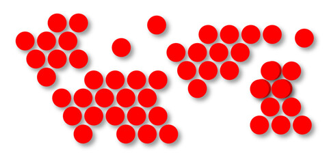 Red tiles wall. round marble textures, ball tiles. Top view pavement circle block red texture with seamless patterns floor background. Air Bubble wrap texture background. Textured Background.