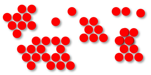 Red tiles wall. round marble textures, ball tiles. Top view pavement circle block red texture with seamless patterns floor background. Air Bubble wrap texture background. Textured Background.