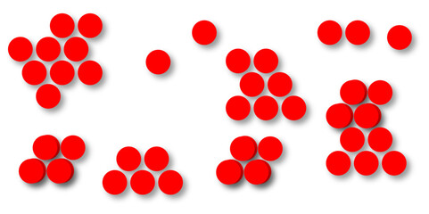 Red tiles wall. round marble textures, ball tiles. Top view pavement circle block red texture with seamless patterns floor background. Air Bubble wrap texture background. Textured Background.