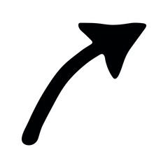 Hand drawn ink arrow illustration in sketch style. Business doodle clipart. Single element for design