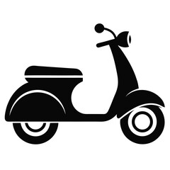  scooter silhouette icon on-white-background 