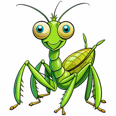 praying mantis in white board
