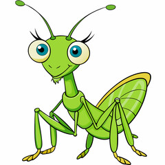 praying mantis isolated on white