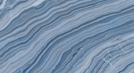 Obraz premium Blue and White Layered Marble Pattern with Waves and Striations for Elegant Surfaces, Countertops, and Wall Cladding, Natural Stone Effect with High-Resolution Detail for Modern and Classic Interiors