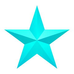 Turquoise metal icon star rating customer product review award icon.