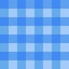 Seamless blue gingham pattern.Tartan checked plaid.Vichy backgrounds for tablecloth.Surface.Decoration ornament for fabric or cloth.Textile.Modern backdrop.Wrapping paper.Vector illustration.