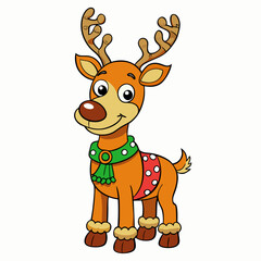 reindeer with christmas hat