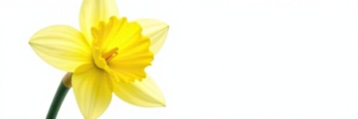 Bright yellow daffodil flower isolated on white background, closeup, yellow © smart