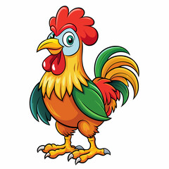 rooster isolated on white background