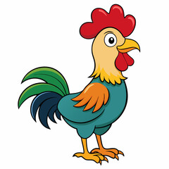 rooster isolated on white background