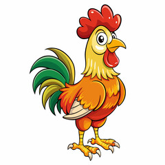 rooster isolated on white background