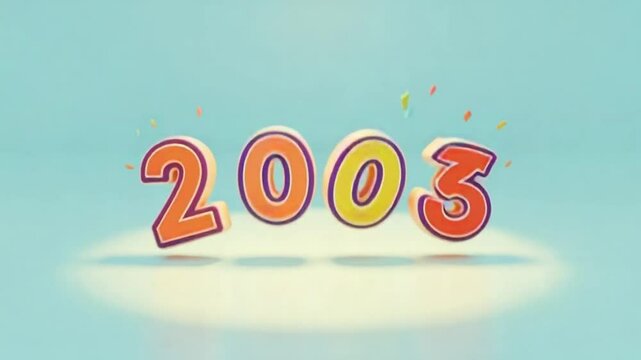Animated Year 2006 Numbers with Confetti Bright Graphic Reveal