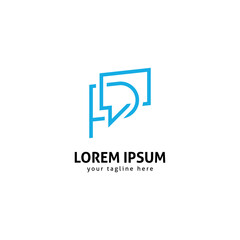 Creative P Initial Chat Logo, Communication and Messaging Symbol.