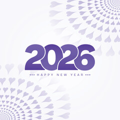 Happy New Year 2026 Wishes Purple Celebration Floral Background Design