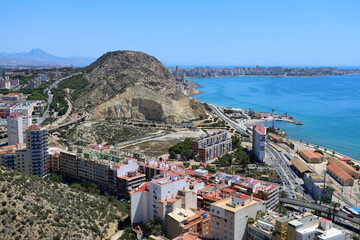 Aerial View of Coastal Alicante with Serra Grossa Hill, San Juan Bay, and Cape Cabo de las Huertas...