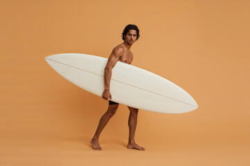 Surfer in studio
