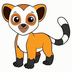 sifaka in a white background