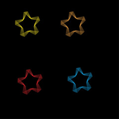 set of golden stars
