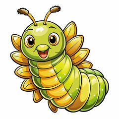 silkworm in a white background