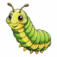 silkworm in a white background
