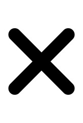 Obraz premium Close button icon, cancel or delete symbol. Cross mark representing exit, error, or removal. Black X, a universal sign for stop or wrong. 
