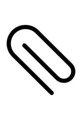 Obraz premium Black outline of a paperclip. Digital stationery: essential paperclip symbol. 