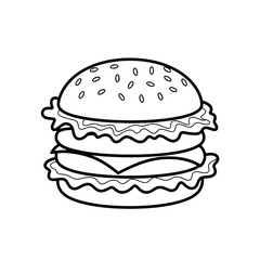 hamburger vector illustration coloring page 