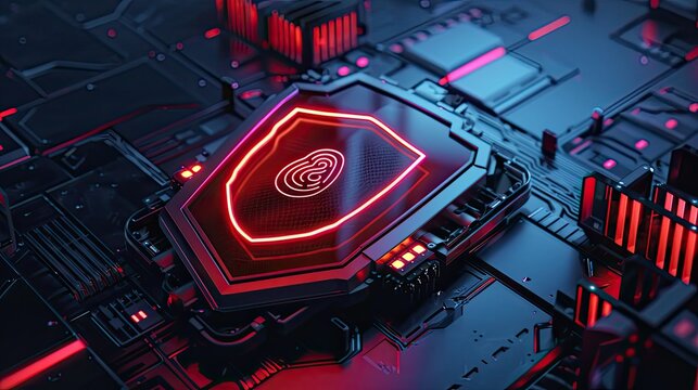 Cybersecurity shield on high-tech circuit board representing digital defense, secure data protection, firewall systems, threat prevention, and network infrastructure

 - Powered by Adobe